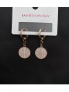 Сережки з камінчиками круглий замок золотого кольору 32598
