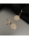 Сережки з камінчиками круглий замок золотого кольору 32598