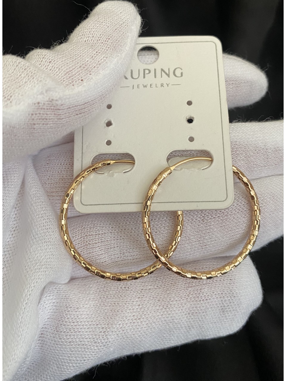 Сережки Кільця золотого кольору 32018