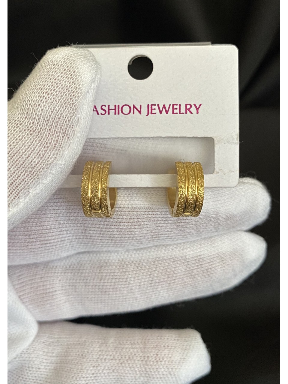 Сережки застібка - кільце золотого кольору 32014