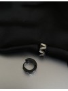 Серьги застежка - кольцо черного цвета 32013