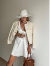 Шовкова сукня-комбінація міні молочного кольору 32448
