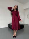 Шелковое платье миди бордового цвета 36051