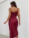 Шелковое платье миди бордового цвета 33982