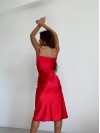 Шелковое платье миди красного цвета 33985