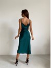 Шелковое платье миди изумрудного цвета 33984