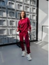 Спортивний велюровий костюм бордового кольору 32189