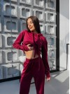 Спортивний велюровий костюм бордового кольору 32189