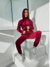 Спортивний велюровий костюм бордового кольору 32189