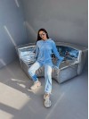 Спортивний велюровий костюм блакитного кольору 28731