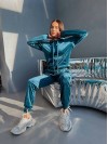 Спортивний велюровий костюм смарагдового кольору 28729