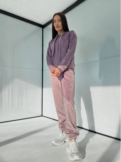 Спортивний велюровий костюм бузкового кольору 28730