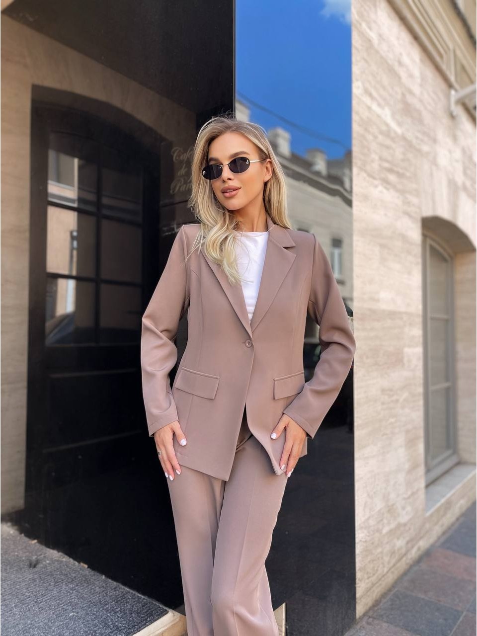 Костюм двійка, кавового кольору 28627