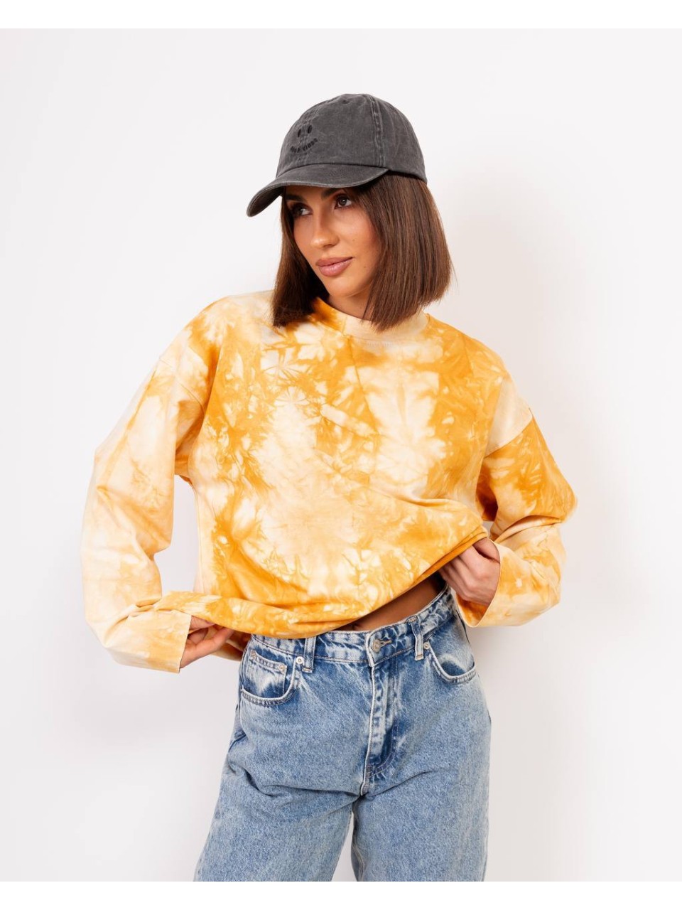 Стильный лонгслив желтого цвета 28982