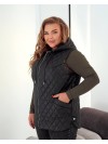 Стьобана жіноча жилетка чорного кольору 34458