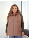 Стьобана жіноча жилетка кавового кольору 34457