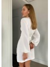 Сукня міні на запах молочного кольору 34550