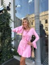Платье мини с воланами розового цвета 35344