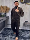 Теплый мужской домашний костюм коричневого цвета 36082