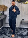 Теплий чоловічий домашнiй костюм синього кольору 36083