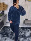 Теплий чоловічий домашнiй костюм синього кольору 36083