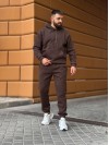 Теплий чоловічий костюм з капюшоном коричневого кольору 35750
