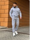 Теплий чоловічий костюм з капюшоном сiрого кольору 35748