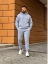 Теплий чоловічий костюм з капюшоном сiрого кольору 35748