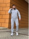 Теплий чоловічий костюм з капюшоном сiрого кольору 35748