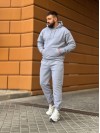 Теплий чоловічий костюм з капюшоном сiрого кольору 35748