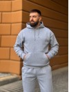 Теплий чоловічий костюм з капюшоном сiрого кольору 35748