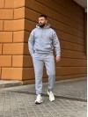 Теплий чоловічий костюм з капюшоном сiрого кольору 35748