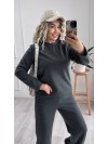 Теплий жiночий костюм графiтового кольору 35458