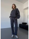 Теплий жiночий костюм графiтового кольору 35626