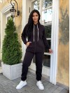 Теплий жіночий костюм iз змiйкою чорного кольору 34201