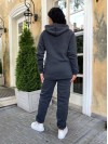 Теплий жіночий костюм iз змiйкою графiтового кольору 34200