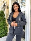 Теплий жіночий костюм iз змiйкою графiтового кольору 34200