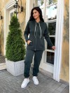 Теплий жіночий костюм iз змiйкою зеленого кольору 34202