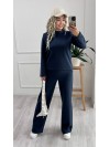 Теплий жiночий костюм синього кольору 35460
