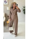 Теплый женский костюм из ангоры кофейного цвета 35824