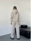 Теплий жiночий костюм з капюшоном бежевого кольору 35808