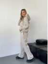Теплий жiночий костюм з капюшоном бежевого кольору 35808