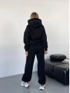 Теплий жiночий костюм з капюшоном чорного кольору 35810