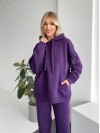 Теплый женский костюм с капюшоном фиолетового цвета 29396