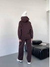 Теплий жiночий костюм з капюшоном коричневого кольору 35809