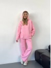 Теплий жiночий костюм з капюшоном рожевого кольору 35811
