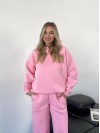 Теплий жiночий костюм з капюшоном рожевого кольору 35811