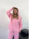 Теплий жiночий костюм з капюшоном рожевого кольору 35811