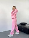 Теплий жiночий костюм з капюшоном рожевого кольору 35811