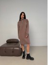 Тепла сукня на флісі кавового кольору 30404